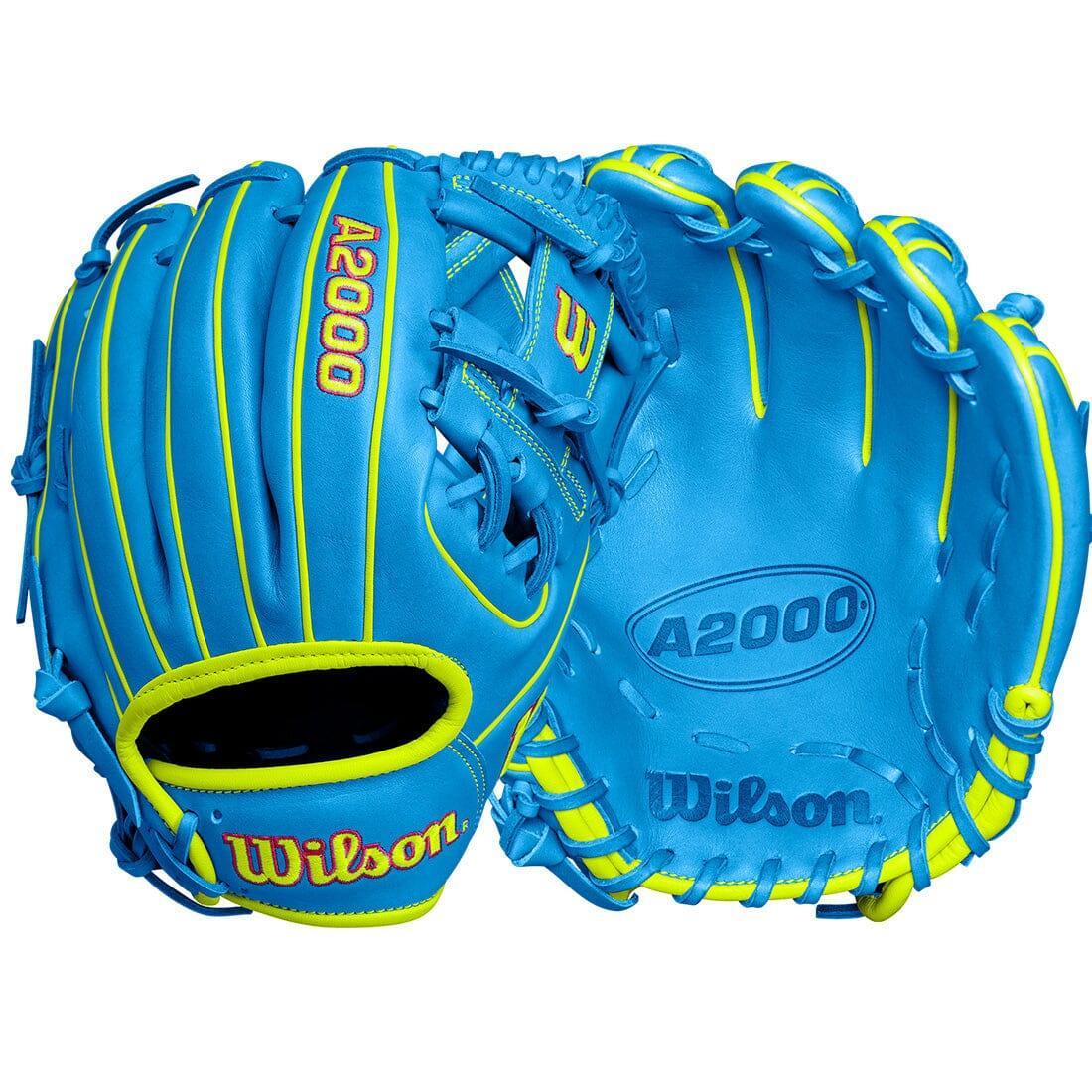 2024 Wilson A2000 1786 11.5" Infield Baseball Glove: Sky Blue & Optic Yellow - Image 10