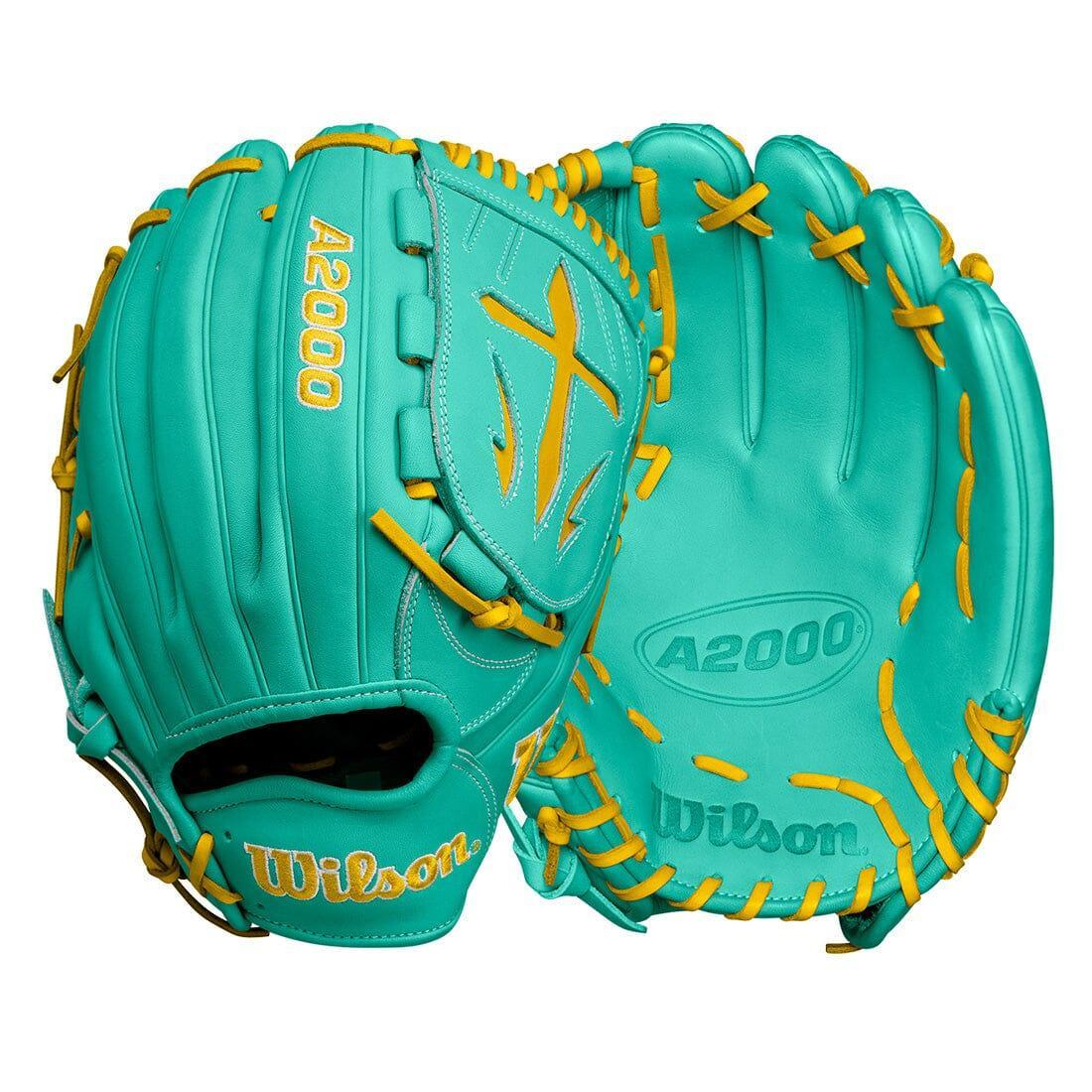 2024 Wilson A2000 B23 12" Pitcher's Baseball Glove: Seafoam & Yellow - Image 8