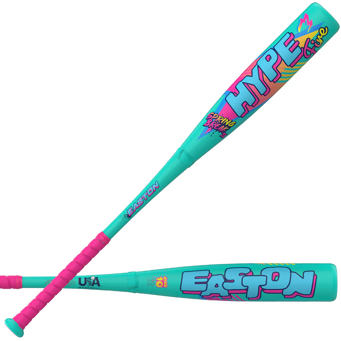 2026 Easton Hype Fire "Spring Break" Teal 2 5/8" USA Baseball Bat: -11, -10 - Image 2