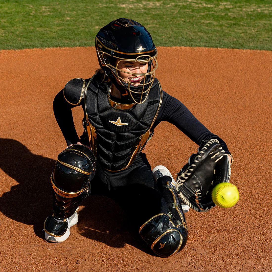All-Star Paige Halstead PHX Gold Collection Fastpitch Catcher's Kit - Image 5