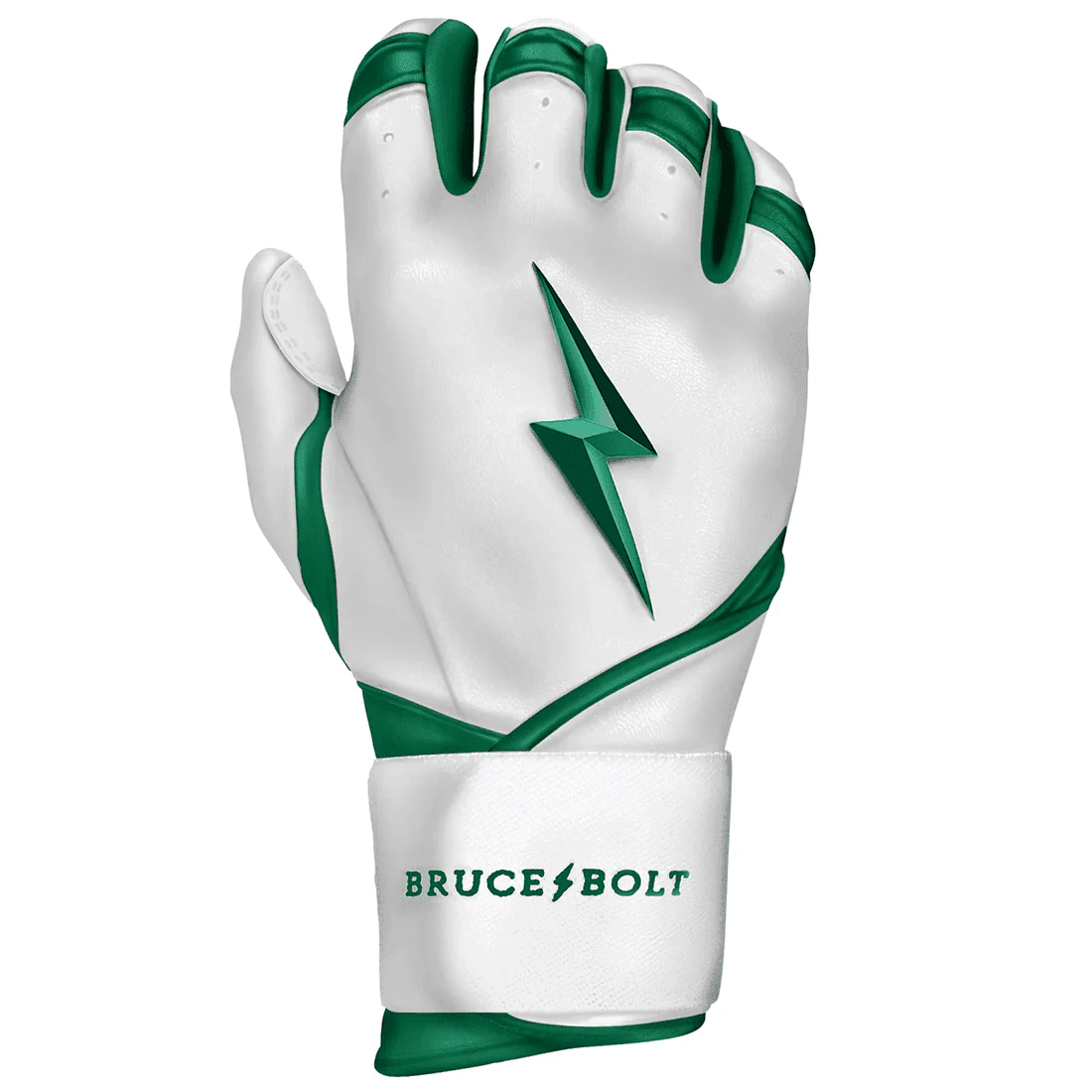 Bruce Bolt Premium Pro Chrome Series Long Cuff Batting Gloves: Green - Image 3