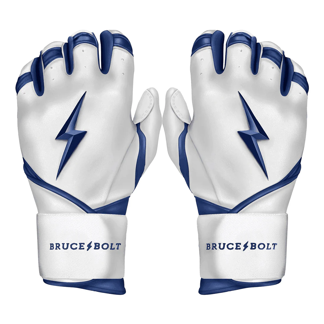Bruce Bolt Premium Pro Chrome Series Long Cuff Batting Gloves: Navy