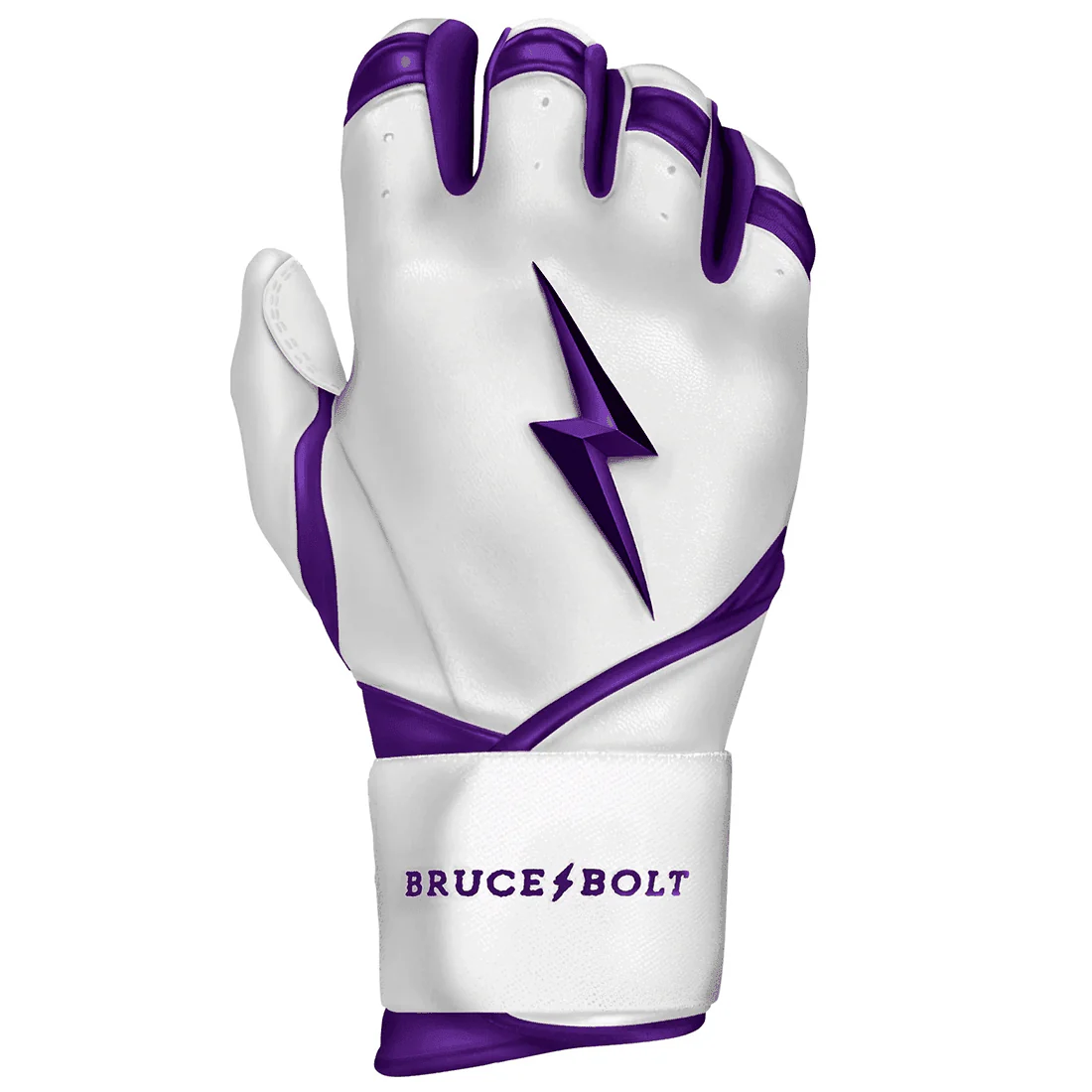 Bruce Bolt Premium Pro Chrome Series Long Cuff Batting Gloves: Purple - Image 3