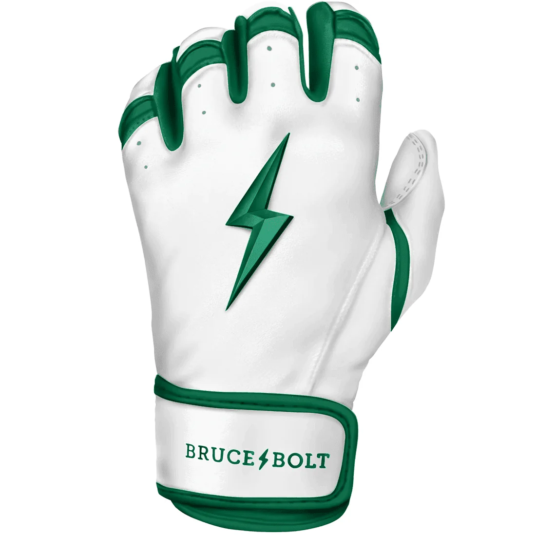 Bruce Bolt Premium Pro Chrome Series Short Cuff Batting Gloves: Green - Image 2