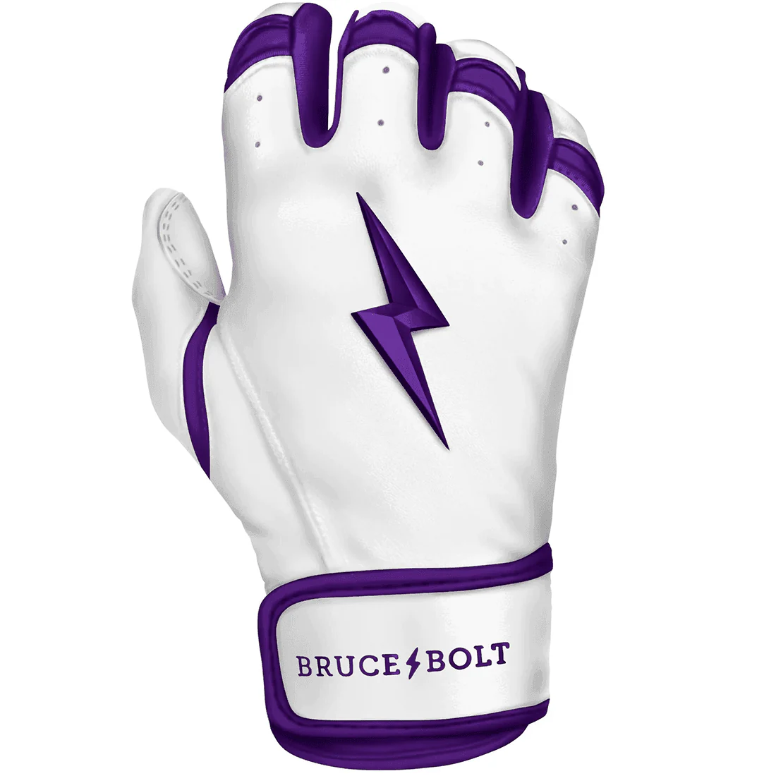 Bruce Bolt Premium Pro Chrome Series Short Cuff Batting Gloves: Purple - Image 3
