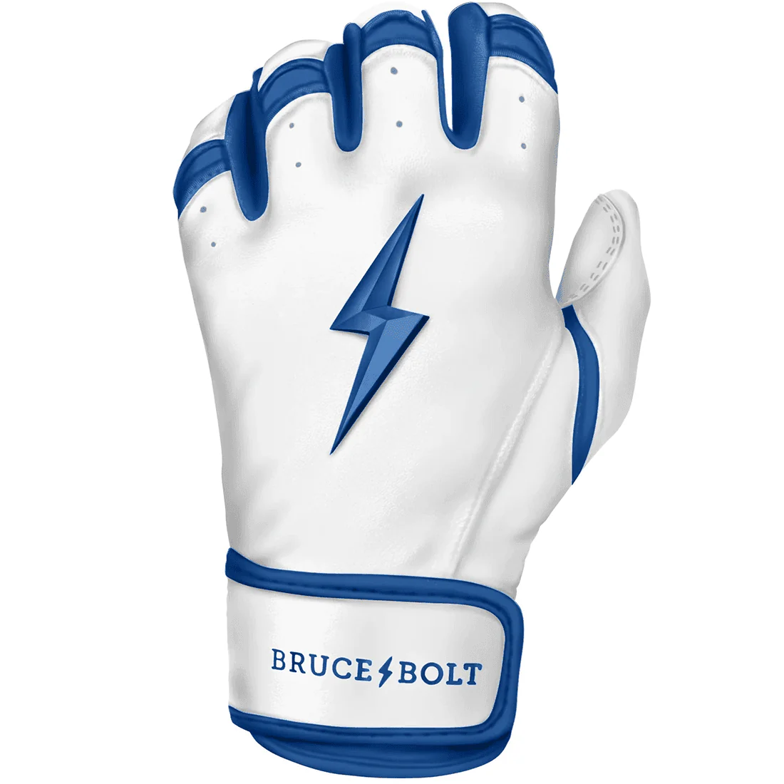 Bruce Bolt Premium Pro Chrome Series Short Cuff Batting Gloves: Royal - Image 3