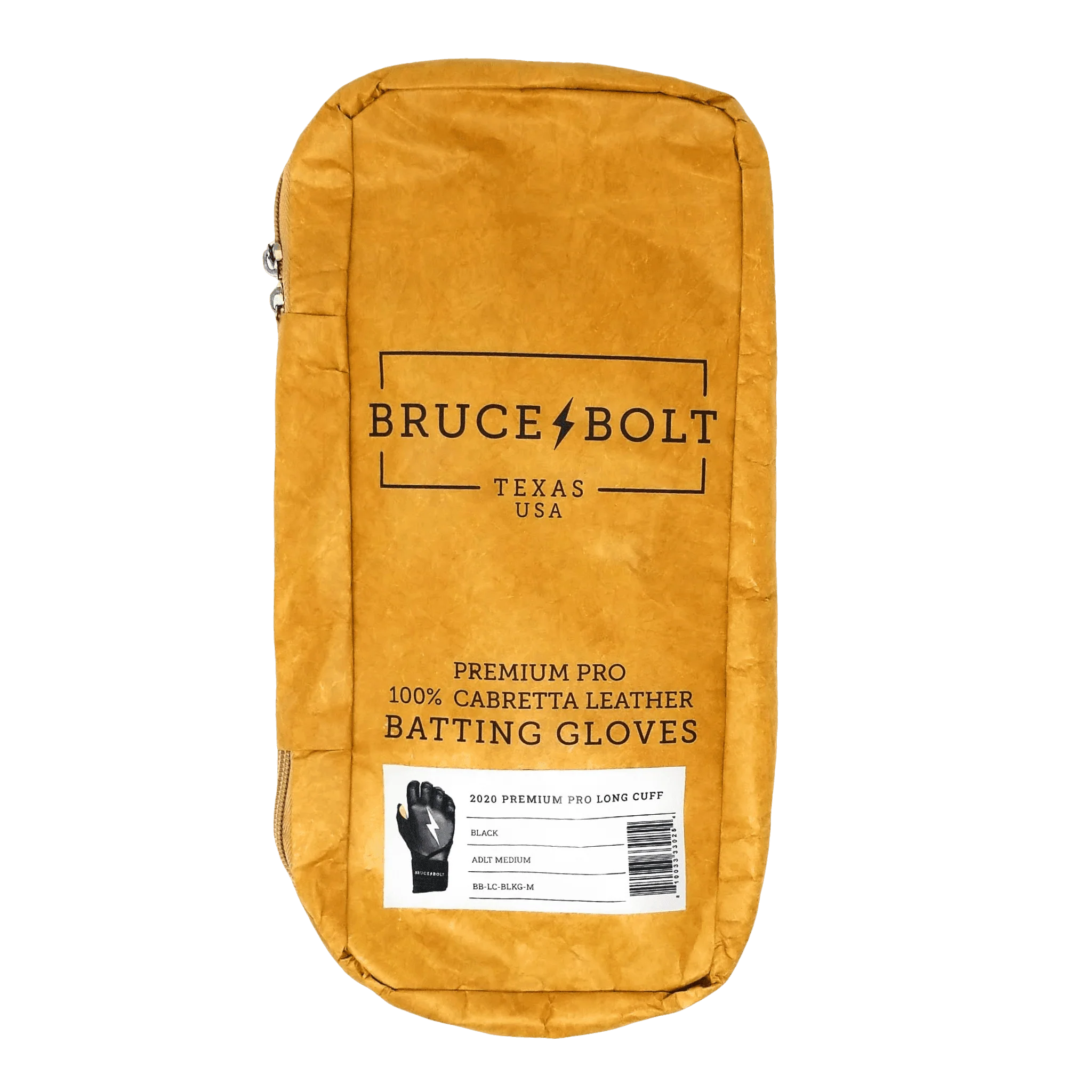 Bruce Bolt PREMIUM PRO Long Cuff Batting Gloves: Black - Image 4