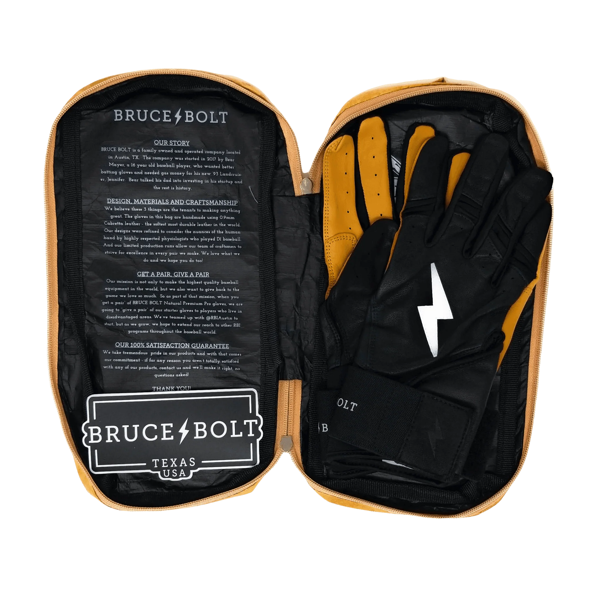 Bruce Bolt PREMIUM PRO Long Cuff Batting Gloves: Black - Image 5