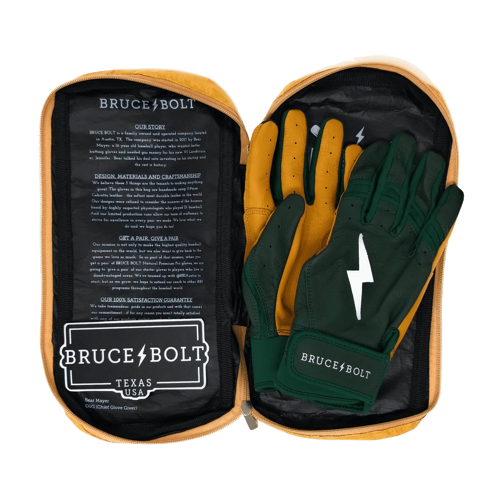 Bruce Bolt PREMIUM PRO Short Cuff Batting Gloves: GREEN - Image 6