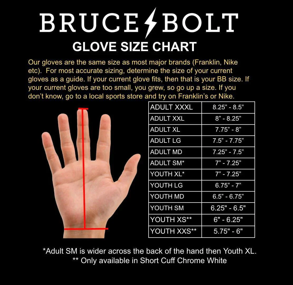 Bruce Bolt PREMIUM PRO Short Cuff Batting Gloves: Purple - Image 4