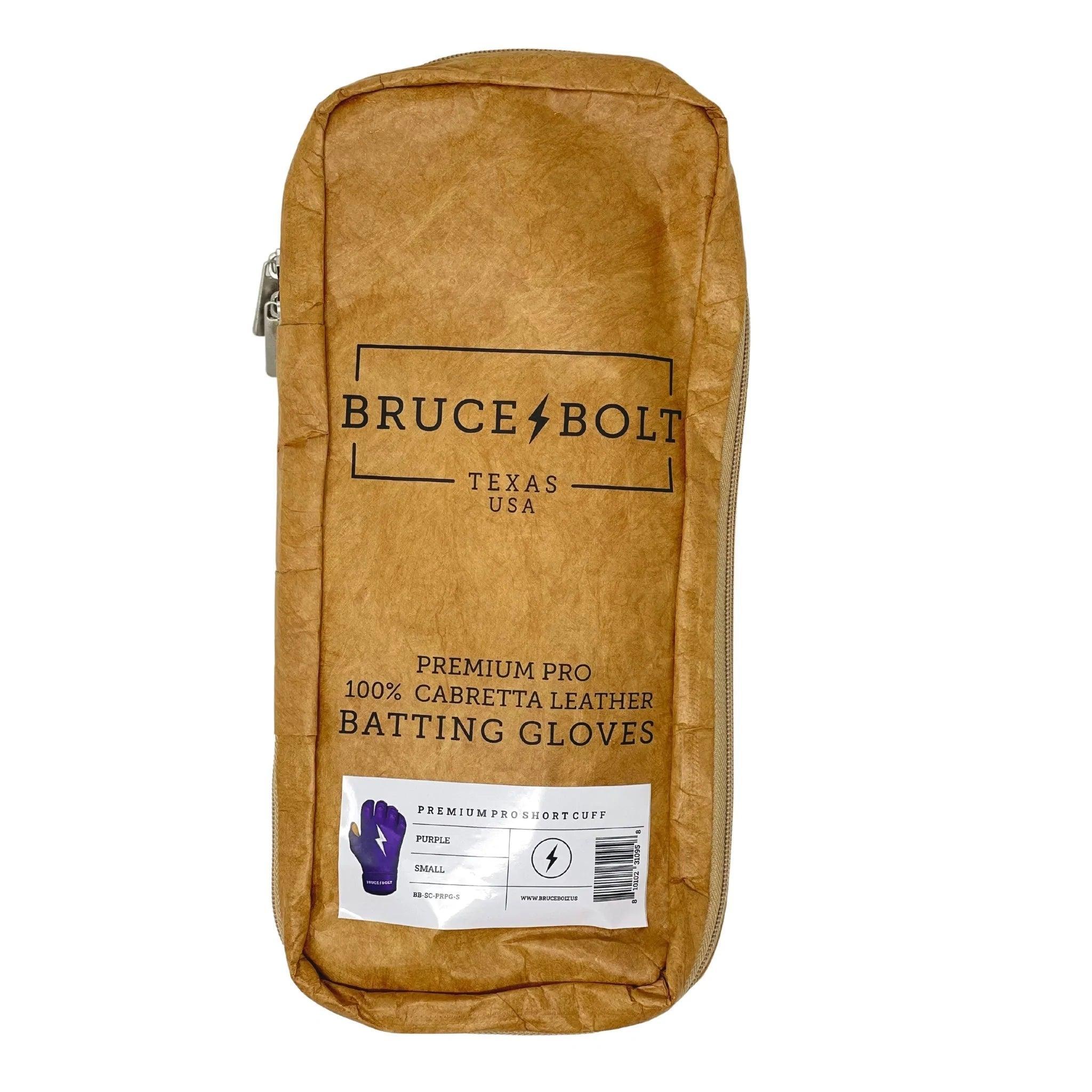 Bruce Bolt PREMIUM PRO Short Cuff Batting Gloves: Purple - Image 7