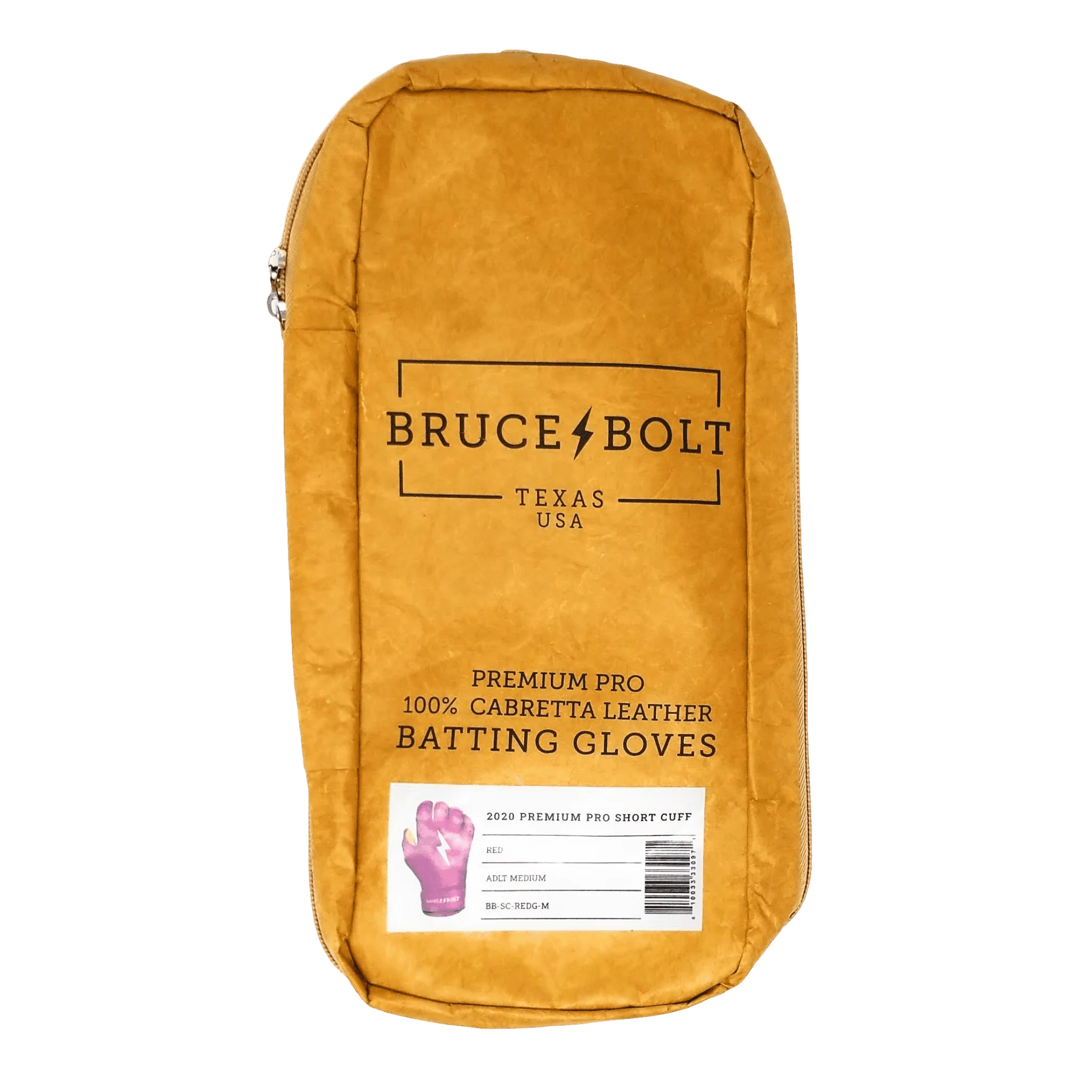 Bruce Bolt PREMIUM PRO Short Cuff Batting Gloves: Red - Image 6