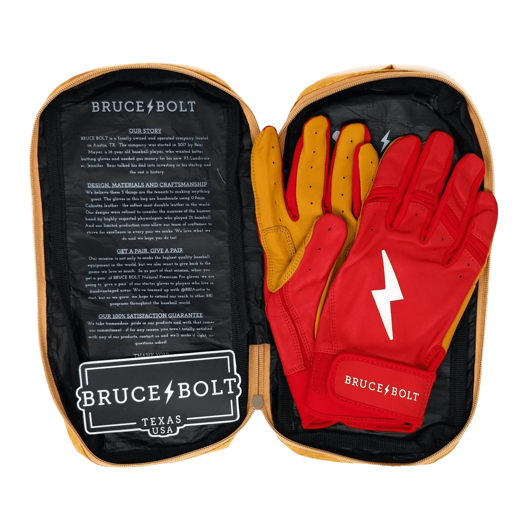 Bruce Bolt PREMIUM PRO Short Cuff Batting Gloves: Red - Image 7