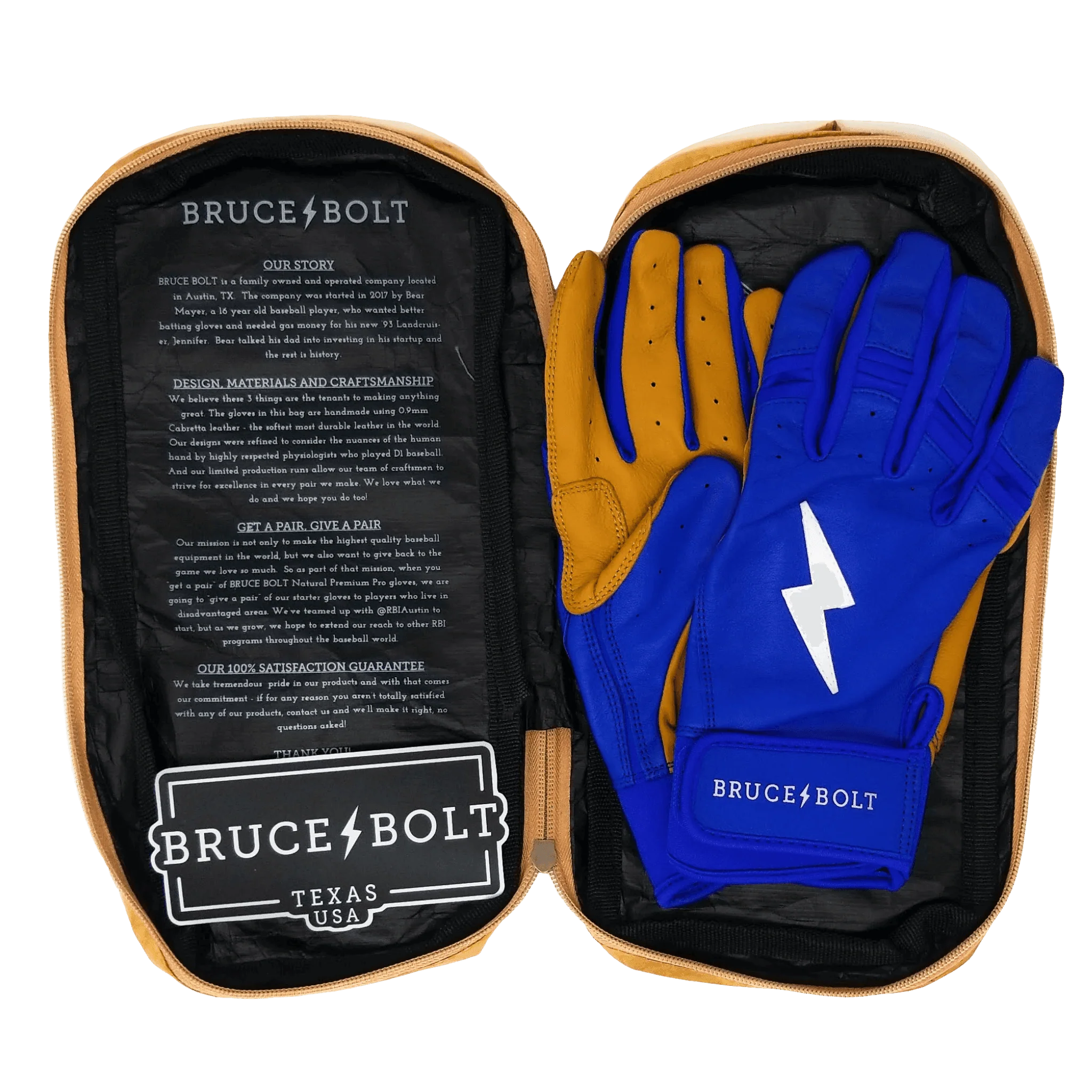 Bruce Bolt PREMIUM PRO Short Cuff Batting Gloves: Royal - Image 6