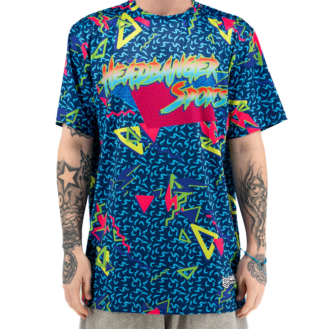 Headbanger Sports "90's Retro" Short Sleeve Micro Mesh Jersey: Blue