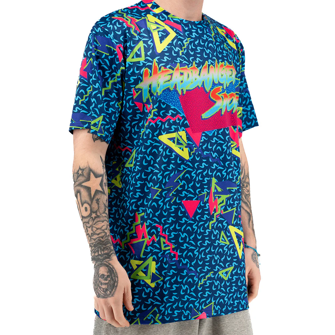 Headbanger Sports "90's Retro" Short Sleeve Micro Mesh Jersey: Blue - Image 4