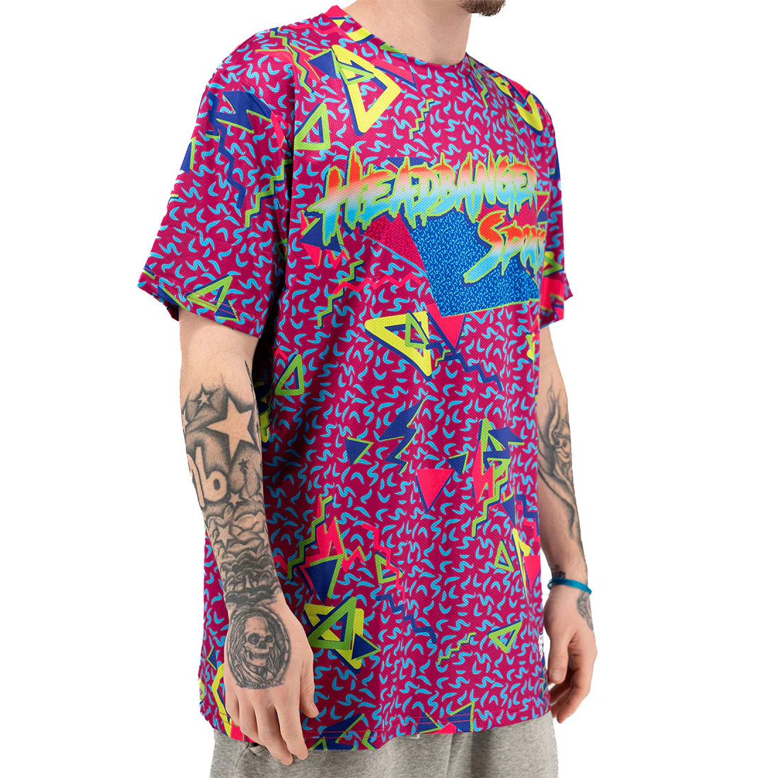 Headbanger Sports "90's Retro" Short Sleeve Micro Mesh Jersey: Pink - Image 3