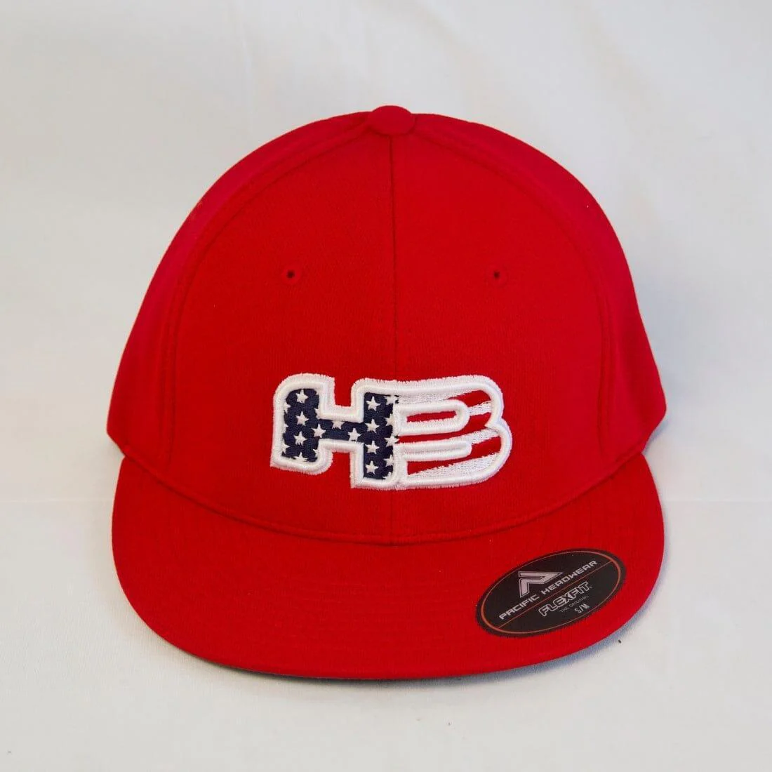 Headbanger Sports Exclusive Pacific ES342 FlexFit Hat: Red Patriot