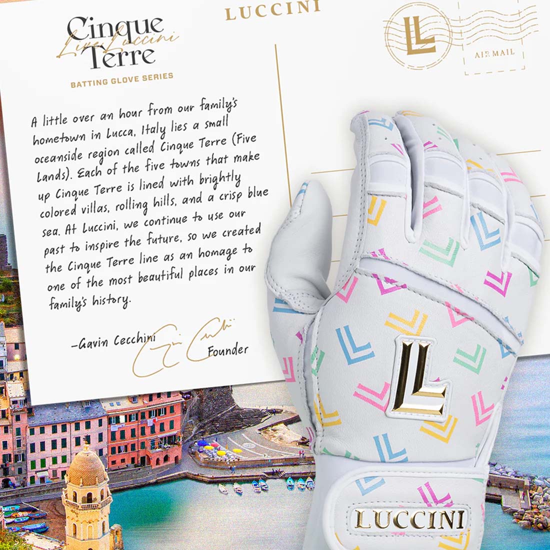 Luccini Premium Cabretta Leather Batting Gloves: Cinque Terre Series - Image 6