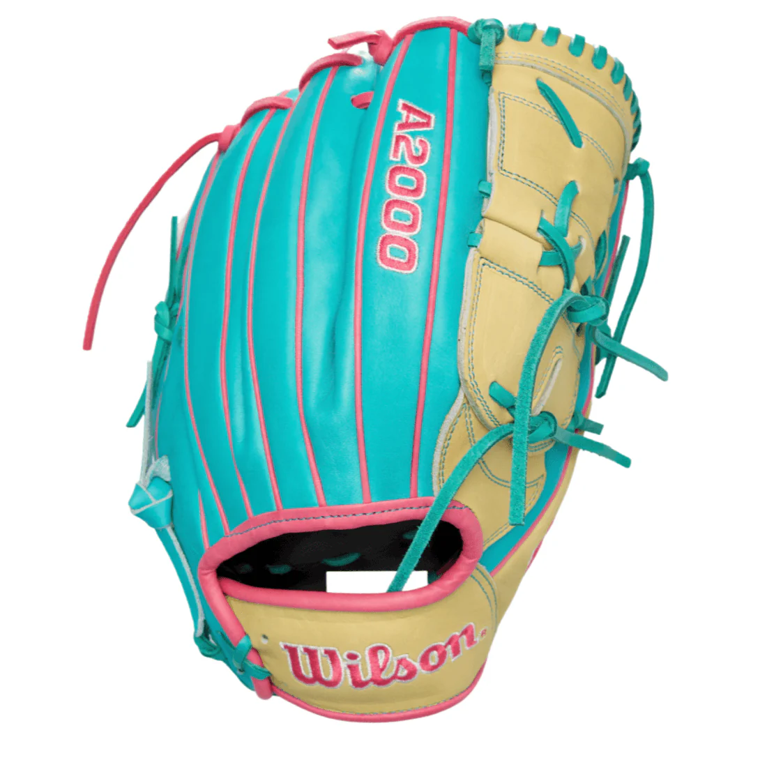 Wilson A2000 B2 LE 12” Pitcher’s Baseball Glove: Blonde/Teal