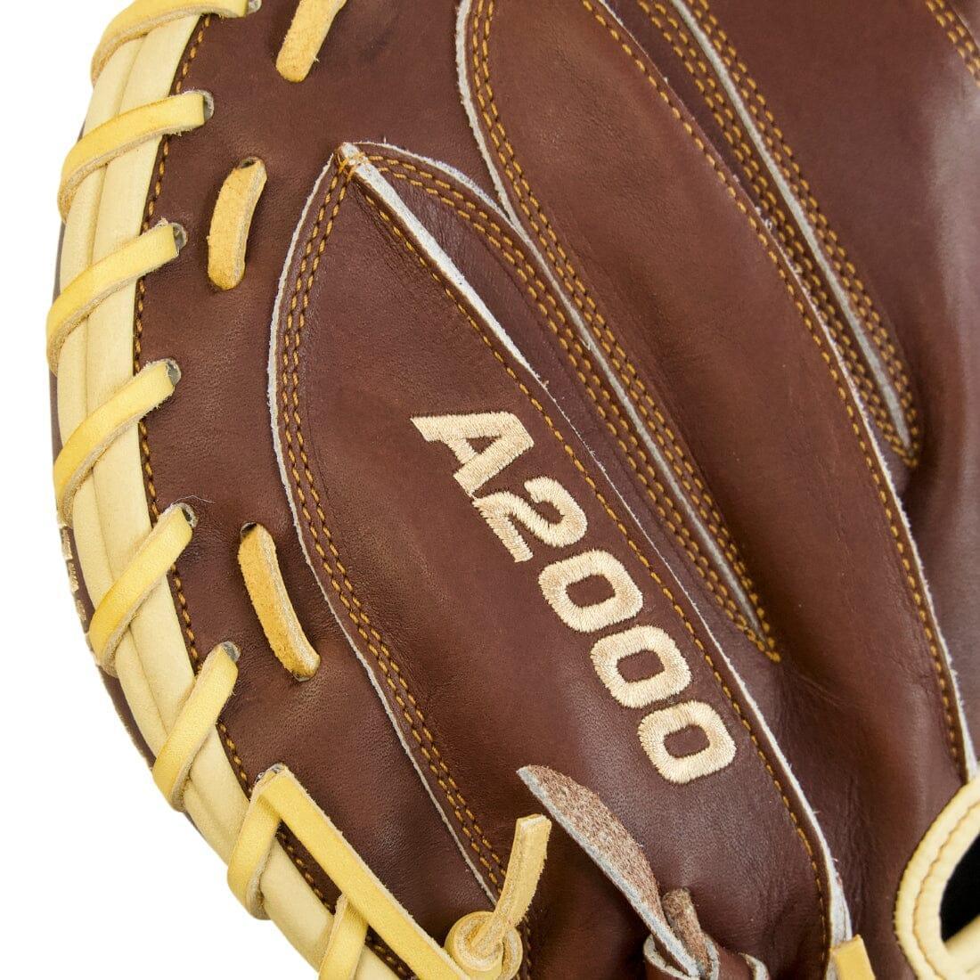 Wilson A2000 CM33 "Ole' Hickory" 33" Baseball Catcher's Mitt: Dark Brown and Blonde - Image 8